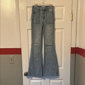 SO Blue Flare Wide Leg Jeans High-Rise